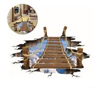 Functional and Artistic Cloud Wood Bridge Floor Sticker Non Slip Option for Stylish Spaces