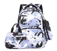 Functional and Fashionable Girls' Rucksack with Lunch Bag and Pencil Case Set Practical for School Library Large Capacity Backpack