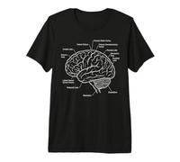 Functional Brain Areas Neuroscience Anatomy Diagram Premium T-Shirt