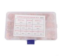 Functional Copper Flat Washer Gasket Set Assortment for Sump 200pcs with Carrying Box (300pcs)