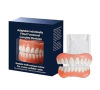 Functional Dentures, Advanced Customised Silicone Full Denture Set, Soft and Comfortable, Snap On Veneers Teeth, for Men and Women (1 Pcs)