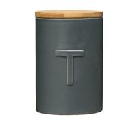Functional Design Dark Grey Tea Canister, Chic Design Dolomite Canister, Durable Canister For Ingredients
