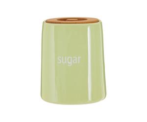 Functional Design Green Ceramic Sugar Canister, Chic Ceramic Canister, Durable Canister For Ingredients