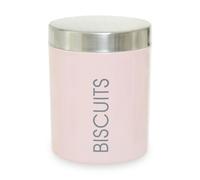 Functional Design Light Pink Biscuit Canister, Chic Design Metal Canister, Durable Stainless Steel Canister