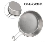 Functional For Camping Plate with Handle Made of Stainless Steel, Great for Outdoor and Picnic Dining (gray)