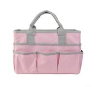 Functional Layout Tote Bag Supporting Garden Tool Categorization and Teacher Supply Segregation Using Physical Pocket Boundaries (Pink)