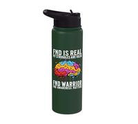 Functional Neurological Disorder Awareness Brain FND Warrior Stainless Steel Insulated Water Bottle
