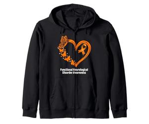 Functional Neurological Disorder FND Awareness Heart Zip Hoodie