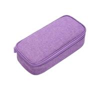 Functional Pencil for Daily Organization Zip Closure Spacious Interior for Pens Pencils Stationery and Small (Purple, 23X10X7cm)