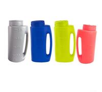 Functional plastic spreader for ice melt fertilizer and salt application with adjustable aperture for managing spread density as needed (Green)