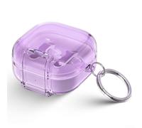 Functional Protective Case For Galaxy Buds4 Pro Featuring TPU+PC Durability And Stable Stand Integration(Translucent Purple)