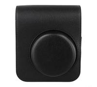 Functional PU Leather Camera Bag for For Instax Mini 41 with Detachable Top Flap and Photo Pocket for Convenience (black)