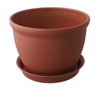 Functional Round Flowerpot Made from Tough Plastic 20 x 14 x 14 cm Dimensions Fit Common Nursery Stock and Support Root Expansion (Red+bottom)