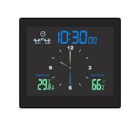 Functional Silent Wall Clock with Countdown Modes and Temperature (Black)