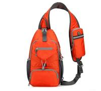 Functional Sling Crossbody Bag for Outdoor Adventures, Comfortable with Headphone Access (orange)