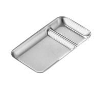 Functional Stainless Steel Food Tray With Double Compartments For Organized Serving At Parties And Restaurant Setting Restaurant Serving Dish