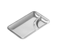 Functional Stainless Steel Food Tray With Double Compartments For Organized Serving At Parties And Restaurant Setting Restaurant Serving Dish