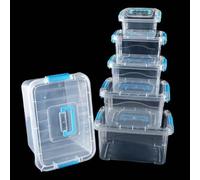 Functional Transparent Storage Bin with Lid and Handle for Organizing Suitable for Use in Any Room of the House (0.5L)