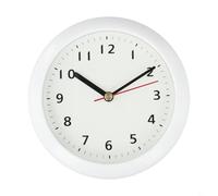 Functional Wall Clock with Suction Cup Perfect for Humid Areas Like Bathrooms, Features Silent Operation (White)