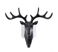 Functional Wall Hook with Deer Head Motif Suitable for Residential and Light Commercial Environments (黑色)
