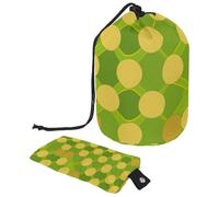 Functional Waterproof Barrel Makeup Bag for Women, Large Capacity for All Your Cosmetic Essentials, Green Circular Geometric