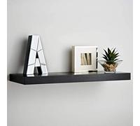 Functionality High Gloss Wall Floating Shelf Display Storage Unit Easy to Install 60cm - Black