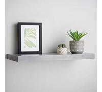 Functionality High Gloss Wall Floating Shelf Display Storage Unit Easy to Install 60cm - Grey