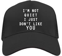 Functon+ I'm Not Quiet, I Just Don't Like You Mesh Back Trucker Cap Adjustable Snapback Hat Black