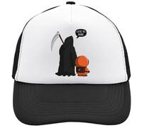 Functon+ Let's Go Home Death Grim Reaper and Kenny Mesh Back Trucker Cap Adjustable Snapback Hat Casu White