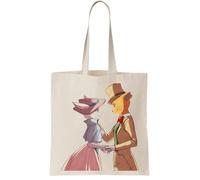 Functon+ Romantic The Cat Returns Artwork With Baron And A Sweet Kitty Canvas Tote Bag, Natural, beige, One Size