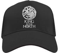 Functon+ Targaryen Jon Snow King in The North Mesh Back Trucker Cap Adjustable Snapback Hat Casual Black