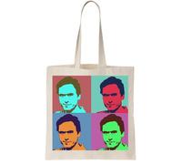 Functon+ Ted Bundy Art Color Canvas Tote Bag Natural, beige