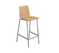 Fundamental dining stool in beech with chrome frame
