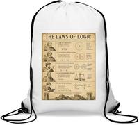 Fundamental Principles of Logical Reasoning Gym Sack Casual Drawstring Bag White