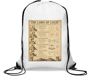 Fundamental Principles of Logical Reasoning Gym Sack Casual Drawstring Bag White