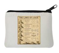Fundamental Principles of Logical Reasoning Neoprene Coin Purse Pouch 10x11cm White