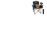 FUNDANGO Oversized Camp Chair, Heavy Duty Portable Foldable Lawn Chair with Padded Lumbar Support Seat & Back, 4-can Cooler & Cup Holder, Carry Bag Included for Outdoor