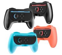 FUNDIARY 4 Pack Grip Controllers for Nintendo Switch 2, Comfortable Grip Accessories Bundle for Switch 2 Grips Cover Case with Ergonomic and Fast Release Design Controller Grips and 8 Thumb Caps