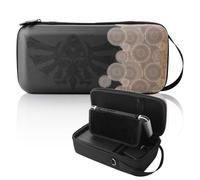 FUNDIARY Black Carrying Case for Nintendo Switch and Switch OLED with Zelda Design, Shockproof Accessories with Portable Storage Bag - Built-in Stand Fit AC Charger Adapter, Switch Dock/Pro Controller