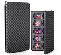 FUNDIARY Black Game Case Compatible with Switch 2, Simplicity Game Holder Cartridge Case Up to Storage 20 Switch Games and 20 Micro SD Cards, Slim Portable Game Card Holder with Magenic Closure Design