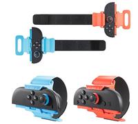 FUNDIARY Blue+Orange Wrist Band for Switch 2(2025), Adjustable Hand Strap for Switch 2 Sport Games for Zumba Burn It Up, Skin-Friendly Accessories Compatible with Switch 2 Joycon Fit for Kid and Adult