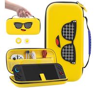 FUNDIARY Yellow of Fortnite Carrying Case for Nintendo Switch 2, Shockproof Accessories for Switch 2 Console with Slim Storage Travel Bag and Portable Handle Strap Design - Built-in 12 Game Card Slots