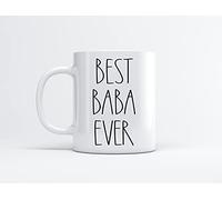 FundingCharlee Best Baba Ever Coffee Mug - Font Rae Dunn Inspired Style Father's DayMother's Day Family For Birthday Present The 11oz, White, FJAJFC5EJT-11oz
