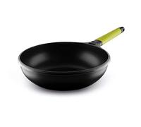Fundix Castey 28 cm - 4 Litre Nonstick Cast Aluminium Induction Wok with Kiwi Removable Handle