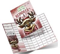Fundraiser Hero Name the Reindeer Fundraising Scratch Card. A4 Size - 100 Names - Double Sided 330gsm Card
