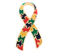 Fundraising For A Cause | Large Autism Awareness Ribbon Pin with Colorful Puzzle Pieces - Asperger’s/Autism Ribbon Multi-Colored Lapel Pin for Fundraising or Awareness (1 Pin)