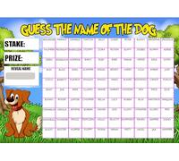 Fundraising Scratch Cards - Predict the Dog’s Name, A4 Card Stock Sheets with 100 Names for Events & Raffles