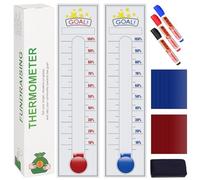 Fundraising Thermometer, 48"x12" Self-adhesive Chart Goal Tracker, With Removable Stickers And 3 Color Dry Erase Markers For School Fundraisers, Non-profit Events, Charity Drives, Community Projects