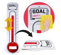 Fundraising Thermometer Chart Goal Tracker | Dry Erase Goal Setting Wall Mounted Thermometer | Giant Sales Goal Board with Pull-Through Ribbon Progress Tracker (46” x 12”) by ORCA