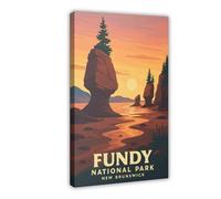 Fundy National Park Travel Poster Canvas Poster Wall Art Decor Print Picture Paintings for Living Room Bedroom Decoration 24x36inch(60x90cm)